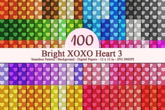 Bright XOXO Heart 3 Seamless Pattern: A Versatile Design for Modern Businesses and Creative Projects