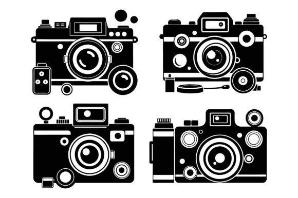 Camera Silhouette Vector Icon Bundle