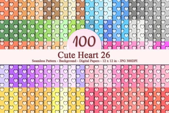 Cute Heart 26 Seamless Pattern for Business and Creative Use