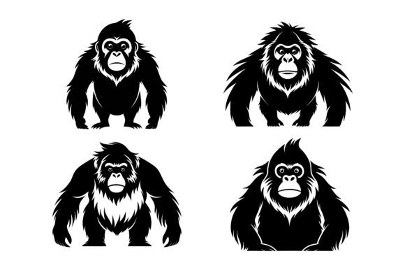 Gorilla Silhouette Icon Vector Bundle: A Versatile Design Tool for Modern Creators