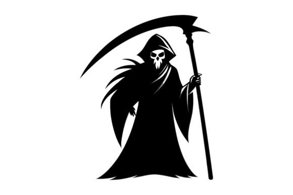 Grim Reaper Silhouette with Scythe: A Powerful Design Element for Modern Projects