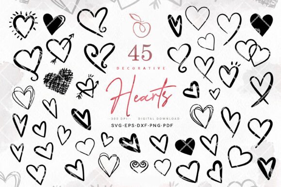 Hand-Drawn Heart SVG and PNG Designs for Creative Projects