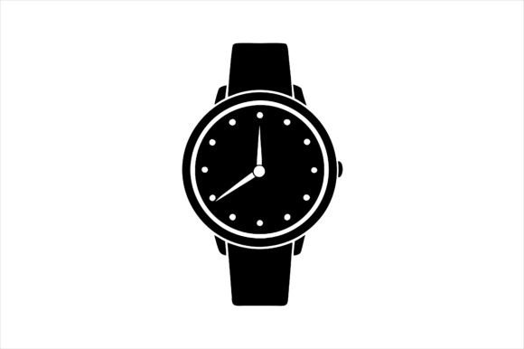 Hand Watch Silhouette Icon Vector for Professional Designs