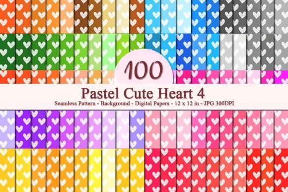 Pastel Cute Heart 4 Seamless Pattern