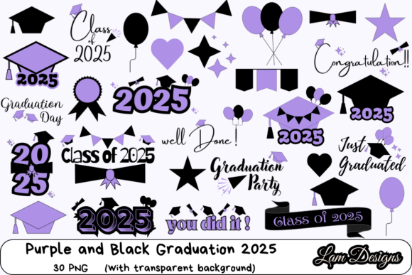 Purple and Black Graduation 2025 PNG: A Versatile Resource for Creative Projects