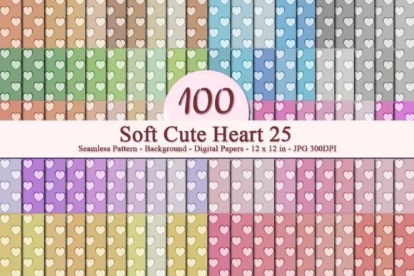 Soft Cute Heart 25 Seamless Pattern: A Versatile Design for Creative and Business Uses