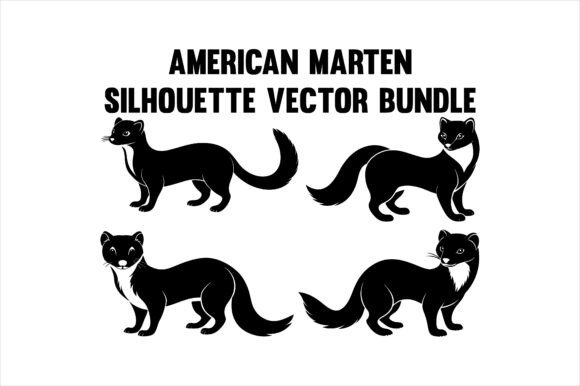 The American Marten Silhouette Vector Bundle: Elevating Brand Identity Through Natural Imagery