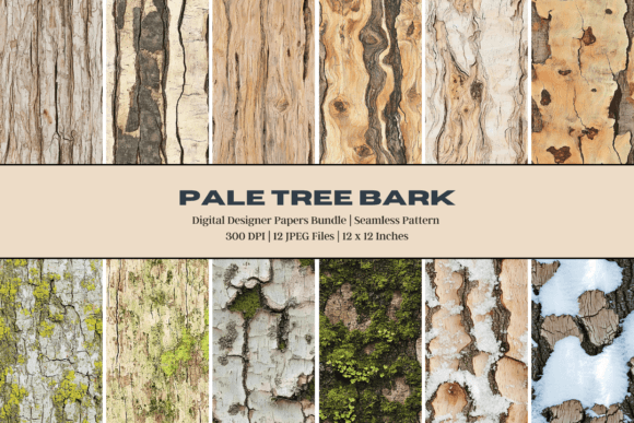 Tree Bark Digital Paper for Creative Projects